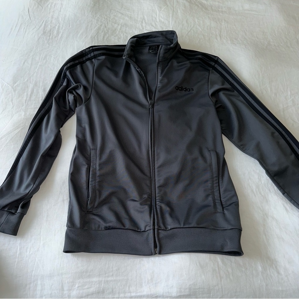 Adidas Grey Zip up track sweater in size small. - Picture 7 of 10
